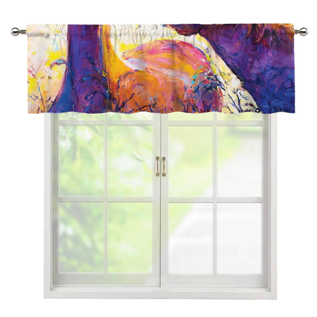 Couple Horses Portrait Print Window Valance