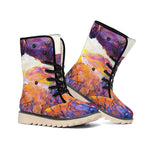 Couple Horses Portrait Print Winter Boots