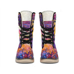 Couple Horses Portrait Print Winter Boots