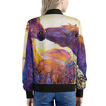 Couple Horses Portrait Print Women's Bomber Jacket