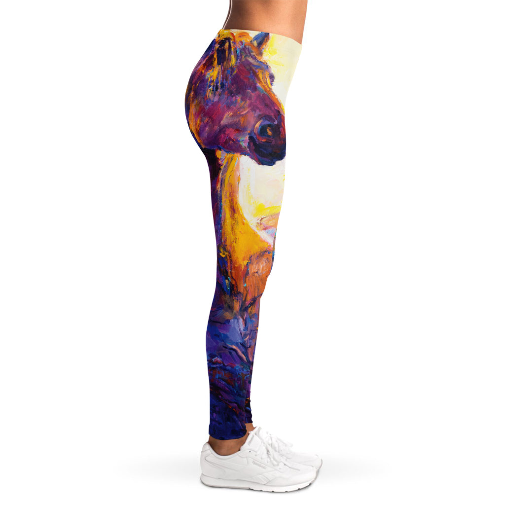Couple Horses Portrait Print Women's Leggings