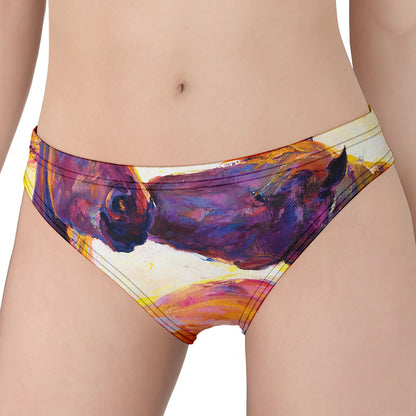 Couple Horses Portrait Print Women's Panties