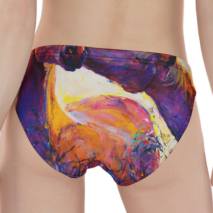 Couple Horses Portrait Print Women's Panties