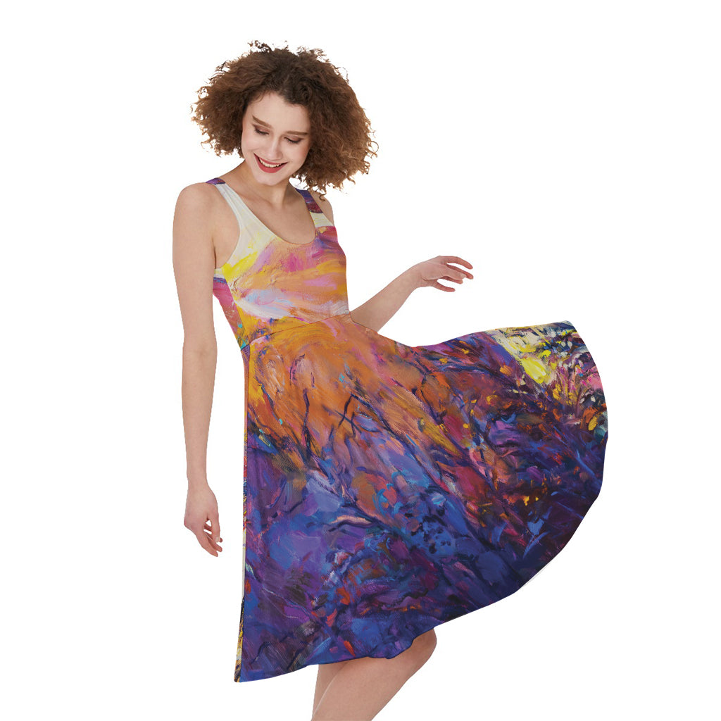 Couple Horses Portrait Print Women's Sleeveless Dress