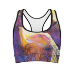 Couple Horses Portrait Print Women's Sports Bra