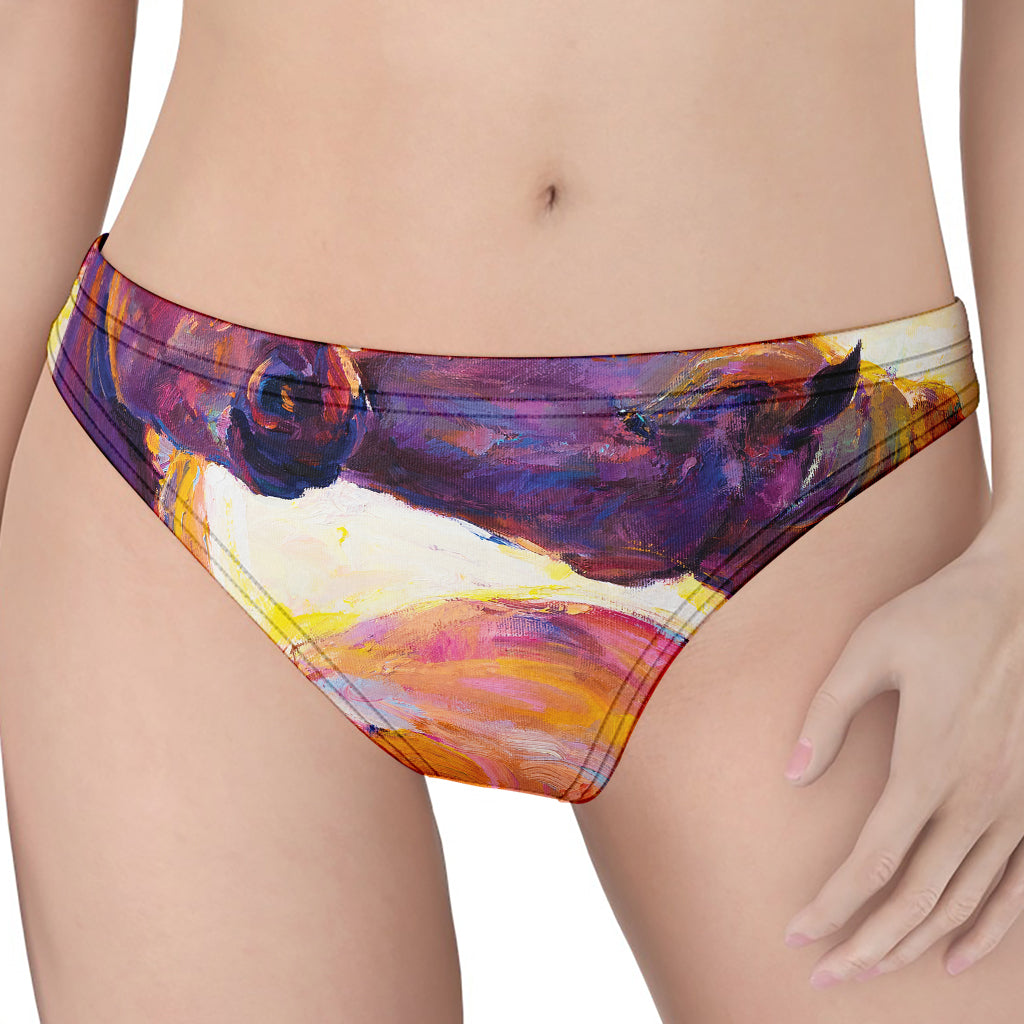 Couple Horses Portrait Print Women's Thong