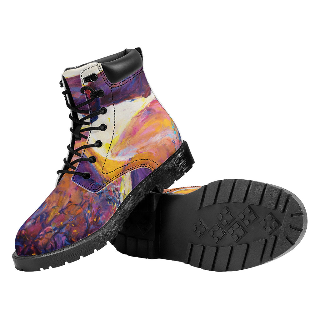 Couple Horses Portrait Print Work Boots