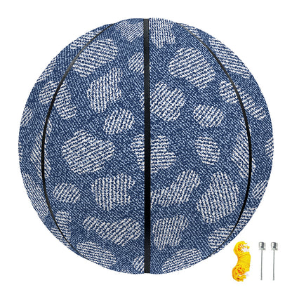 Cow Denim Jeans Pattern Print Basketball