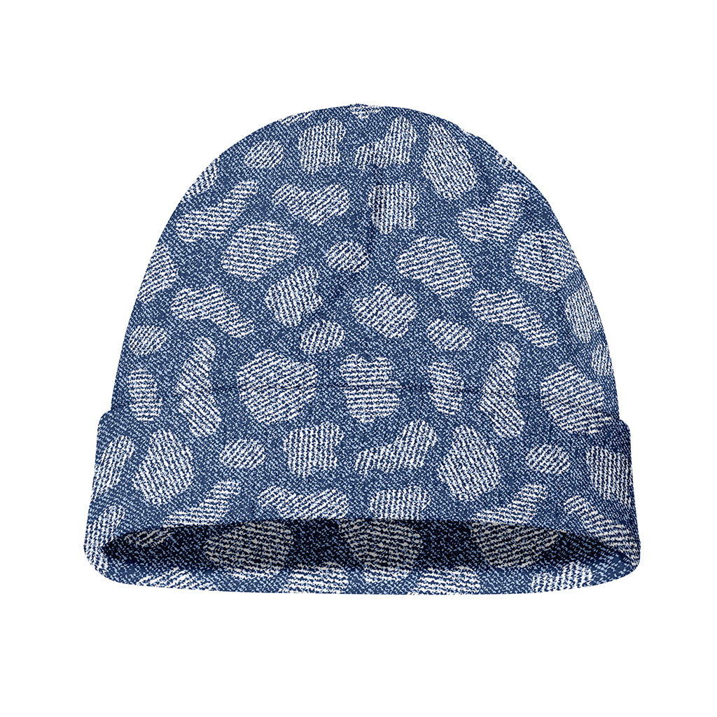 Cow Denim Jeans Pattern Print Beanie
