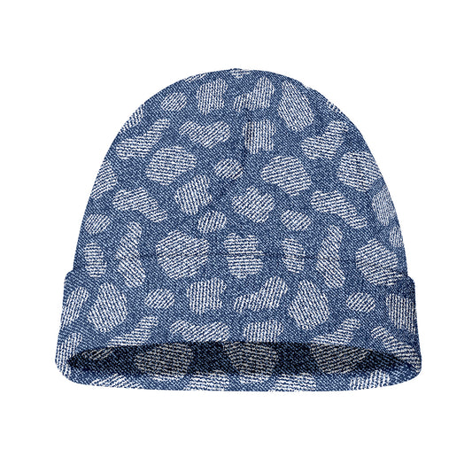 Cow Denim Jeans Pattern Print Beanie