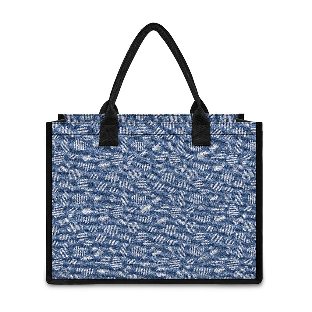 Cow Denim Jeans Pattern Print Canvas Tote Bag