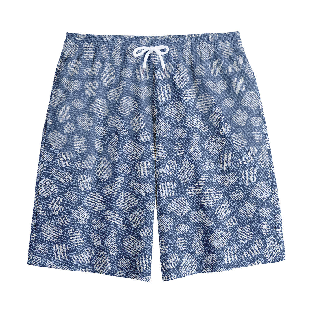 Cow Denim Jeans Pattern Print Cotton Shorts