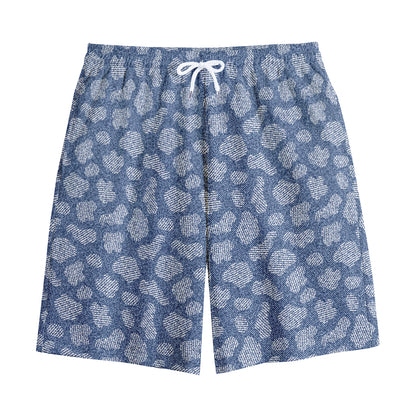 Cow Denim Jeans Pattern Print Cotton Shorts