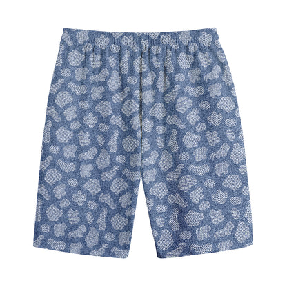 Cow Denim Jeans Pattern Print Cotton Shorts