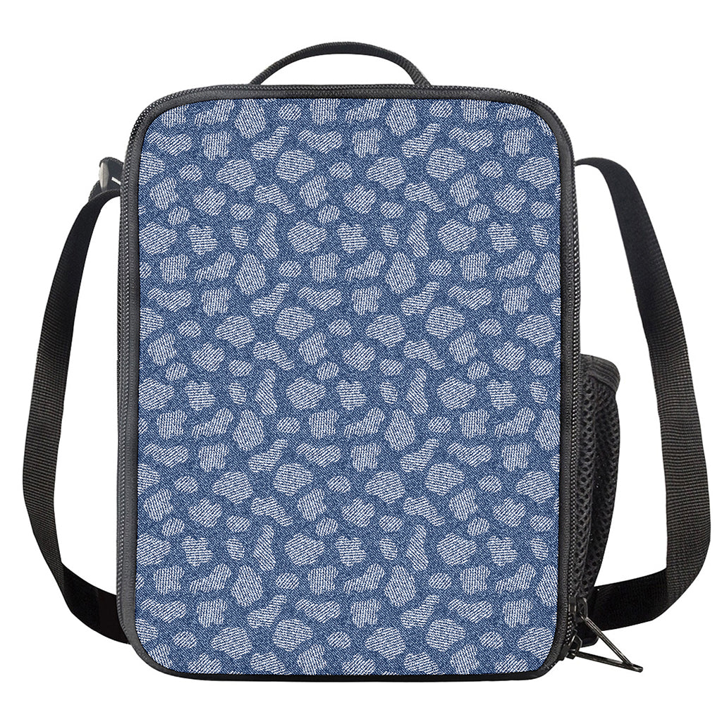 Cow Denim Jeans Pattern Print Crossbody Lunch Bag