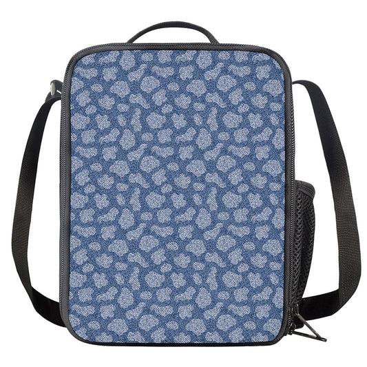 Cow Denim Jeans Pattern Print Crossbody Lunch Bag