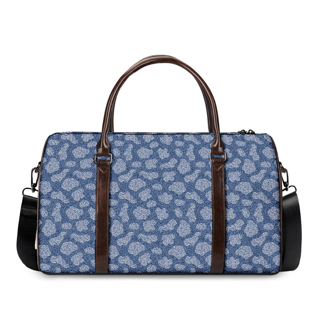 Cow Denim Jeans Pattern Print Duffle Bag