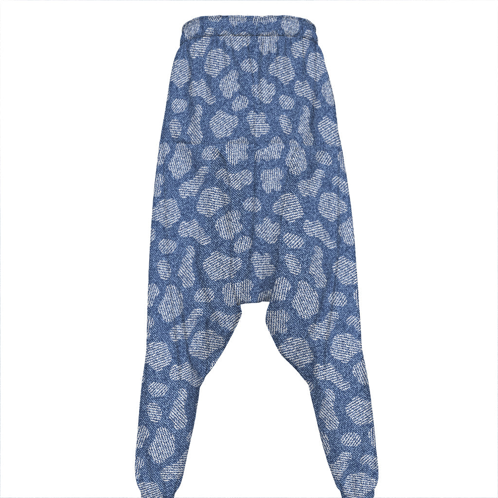 Cow Denim Jeans Pattern Print Hammer Pants