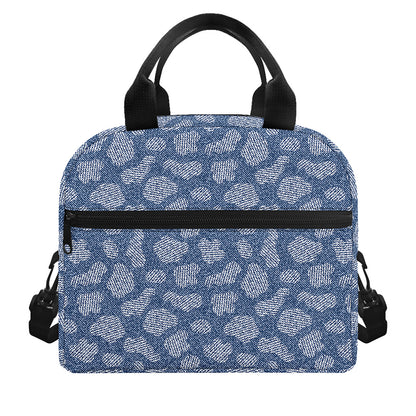 Cow Denim Jeans Pattern Print Insulated Lunch Bag
