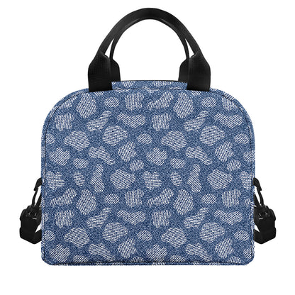 Cow Denim Jeans Pattern Print Insulated Lunch Bag