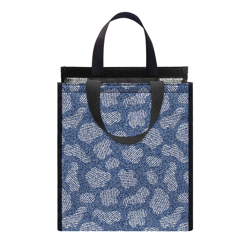 Cow Denim Jeans Pattern Print Insulated Lunch Tote