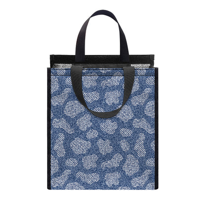 Cow Denim Jeans Pattern Print Insulated Lunch Tote