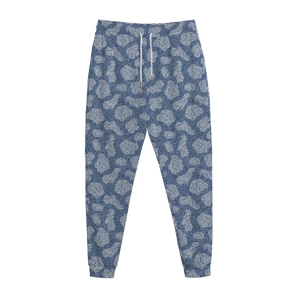 Cow Denim Jeans Pattern Print Jogger Pants