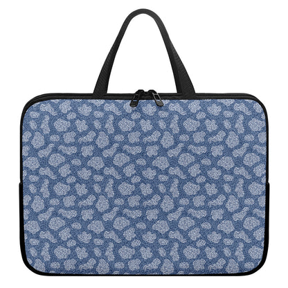 Cow Denim Jeans Pattern Print Laptop Sleeve With Handle