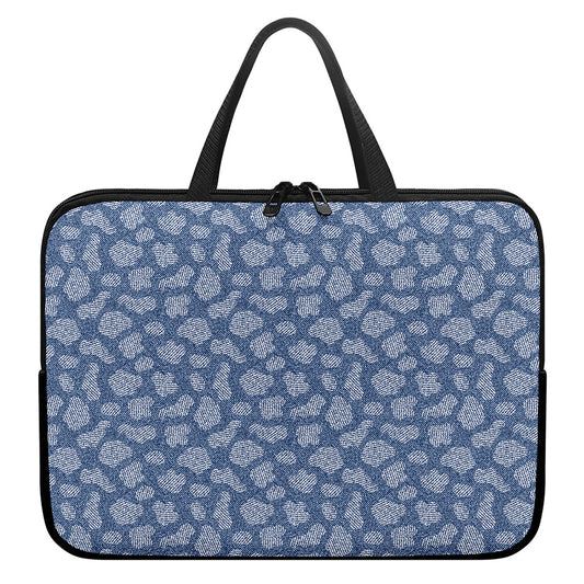 Cow Denim Jeans Pattern Print Laptop Sleeve With Handle