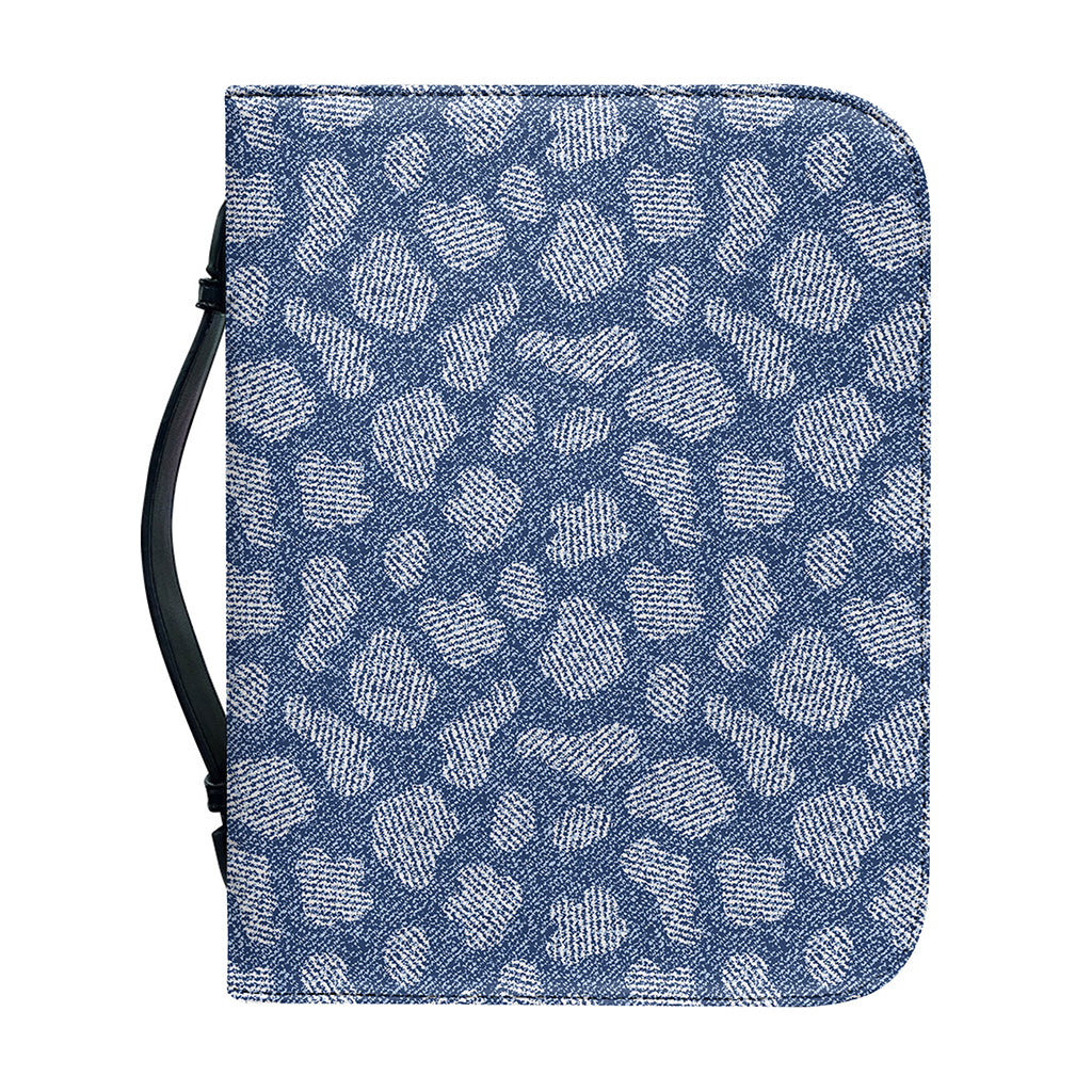 Cow Denim Jeans Pattern Print Leather Bible Cover