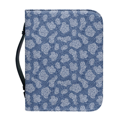 Cow Denim Jeans Pattern Print Leather Bible Cover