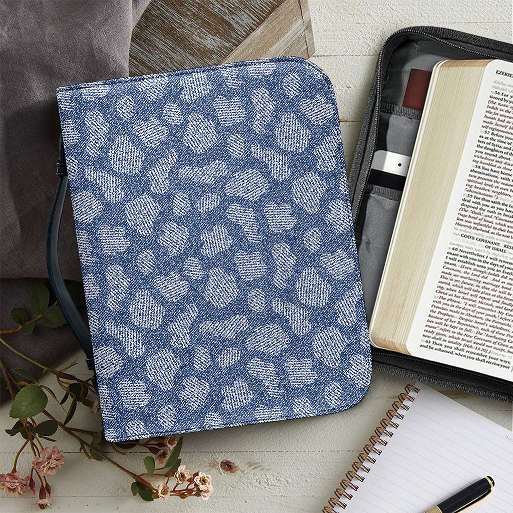 Cow Denim Jeans Pattern Print Leather Bible Cover