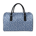 Cow Denim Jeans Pattern Print Leather Duffel Bag