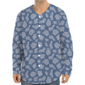 Cow Denim Jeans Pattern Print Long Sleeve Baseball Jersey