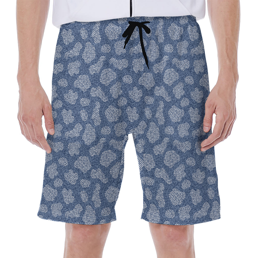 Cow Denim Jeans Pattern Print Men's Beach Shorts
