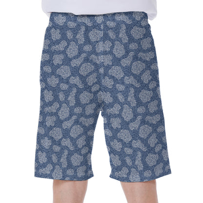 Cow Denim Jeans Pattern Print Men's Beach Shorts