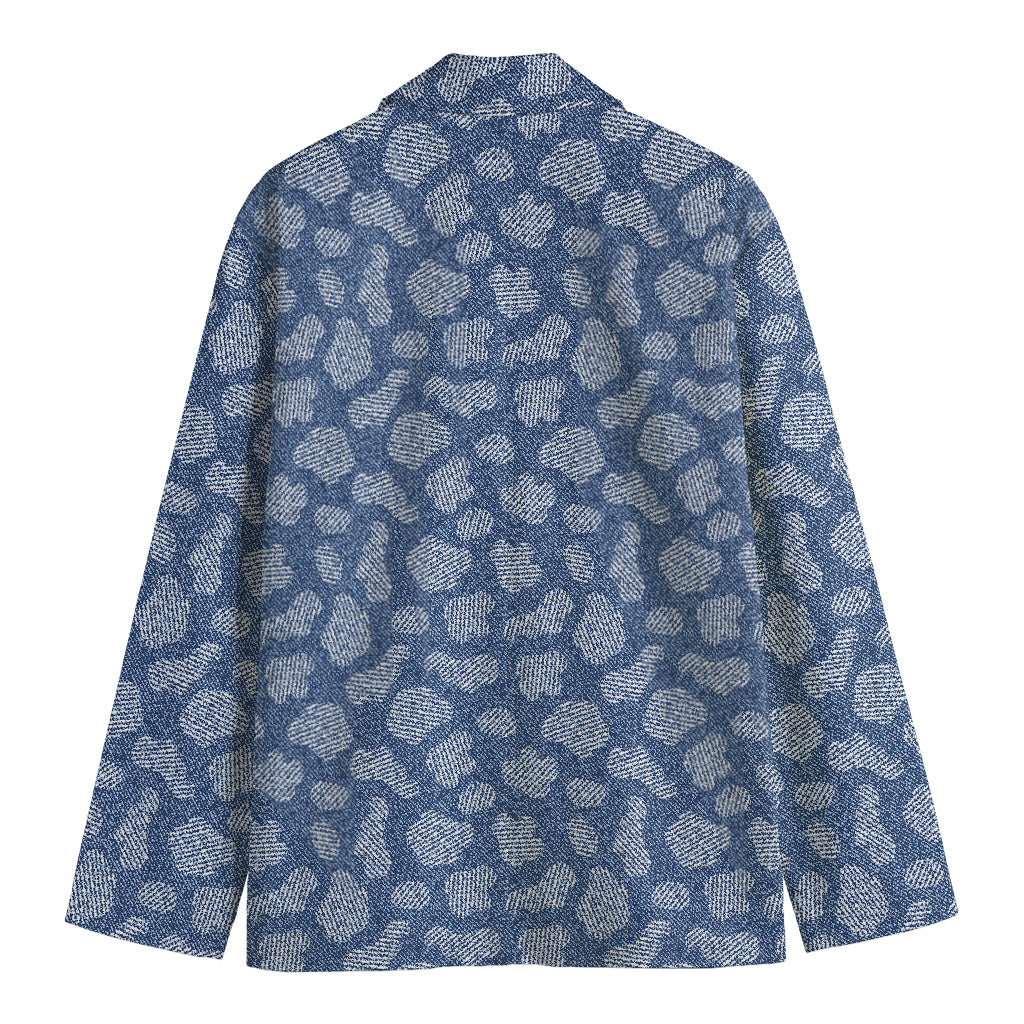 Cow Denim Jeans Pattern Print Men's Blazer