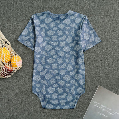 Cow Denim Jeans Pattern Print Men's Bodysuit