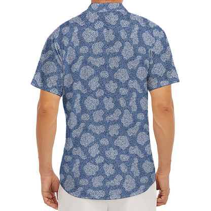 Cow Denim Jeans Pattern Print Men's Deep V-Neck Shirt