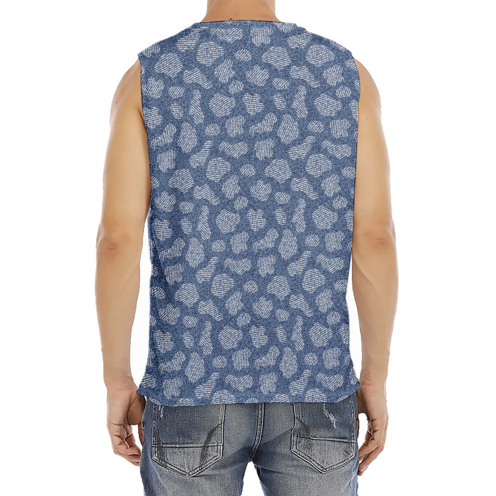 Cow Denim Jeans Pattern Print Men's Fitness Tank Top