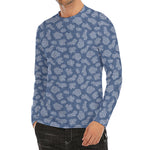 Cow Denim Jeans Pattern Print Men's Long Sleeve Rash Guard