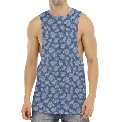 Cow Denim Jeans Pattern Print Men's Muscle Tank Top