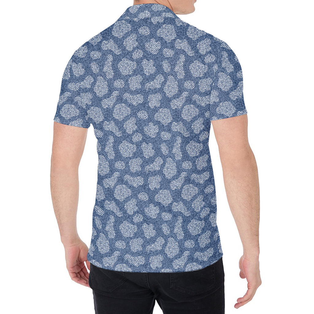 Cow Denim Jeans Pattern Print Men's Shirt