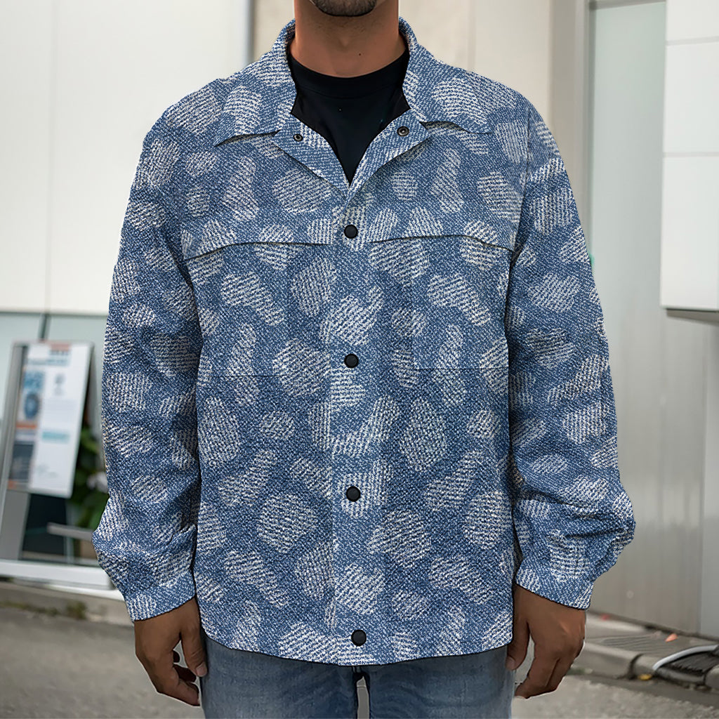 Cow Denim Jeans Pattern Print Men's Shirt Jacket