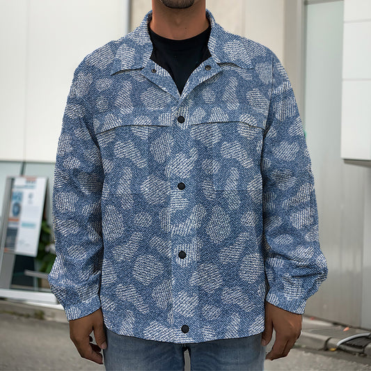 Cow Denim Jeans Pattern Print Men's Shirt Jacket