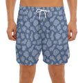 Cow Denim Jeans Pattern Print Men's Split Running Shorts