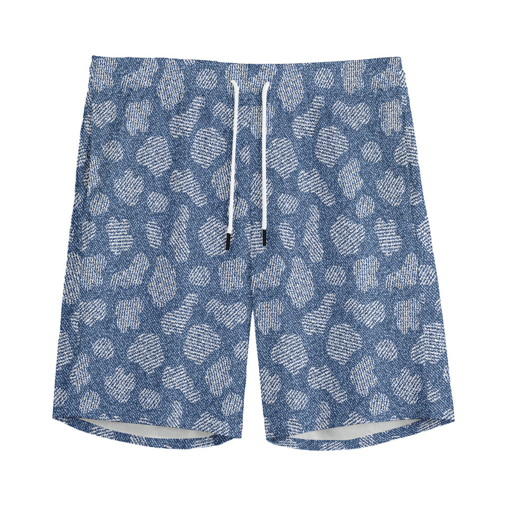 Cow Denim Jeans Pattern Print Men's Sports Shorts