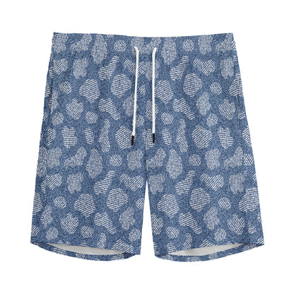 Cow Denim Jeans Pattern Print Men's Sports Shorts