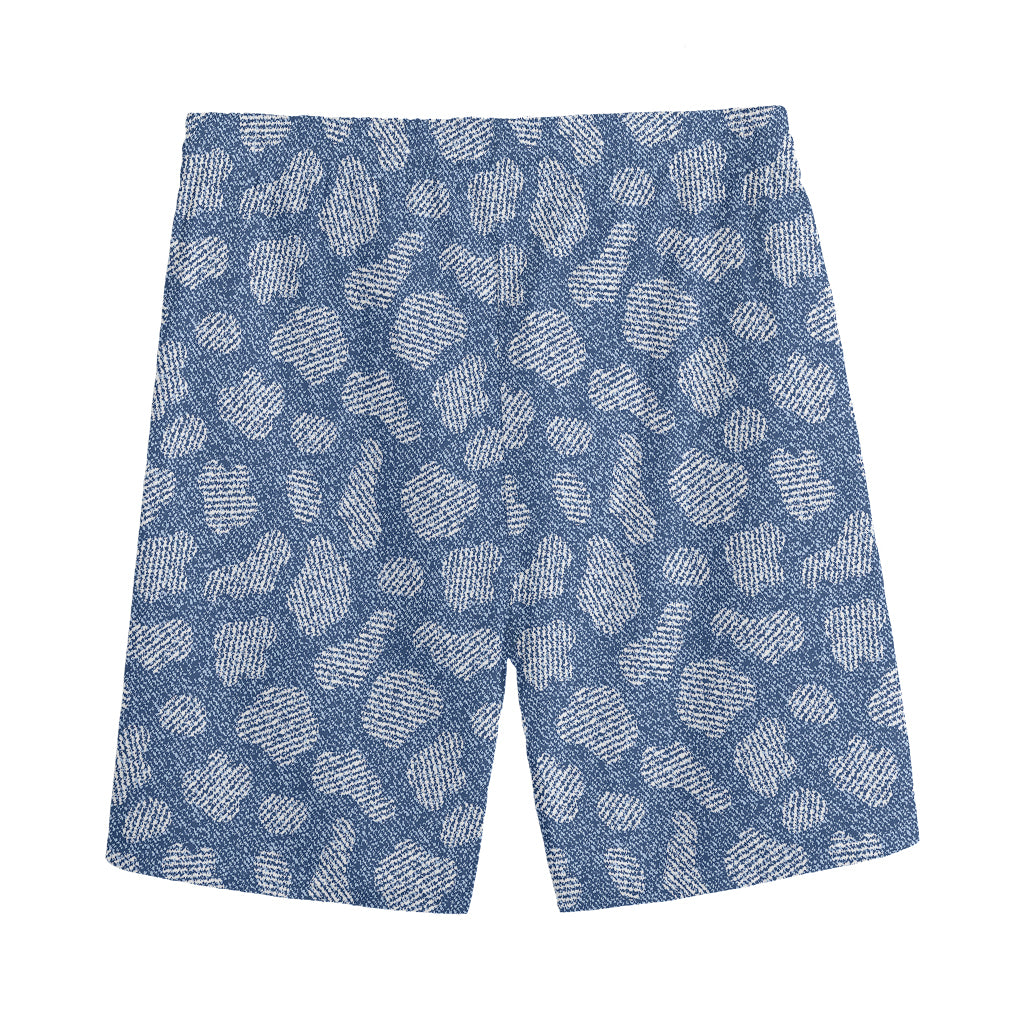 Cow Denim Jeans Pattern Print Men's Sports Shorts