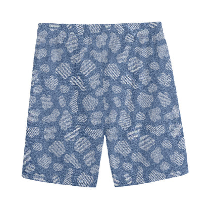Cow Denim Jeans Pattern Print Men's Sports Shorts